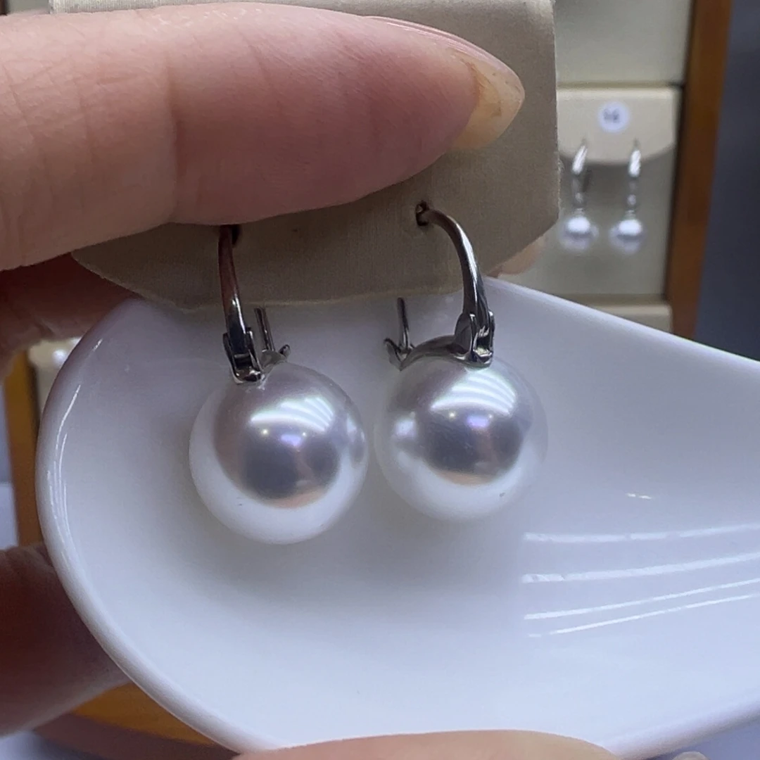 淡水珍珠耳饰银S925镶嵌
