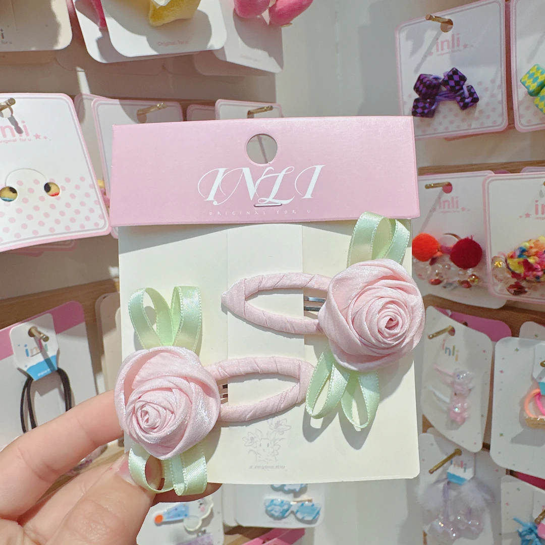 A064-J碧瑶玫瑰拜拜夹【满15包邮发货】可爱仙女儿童发饰