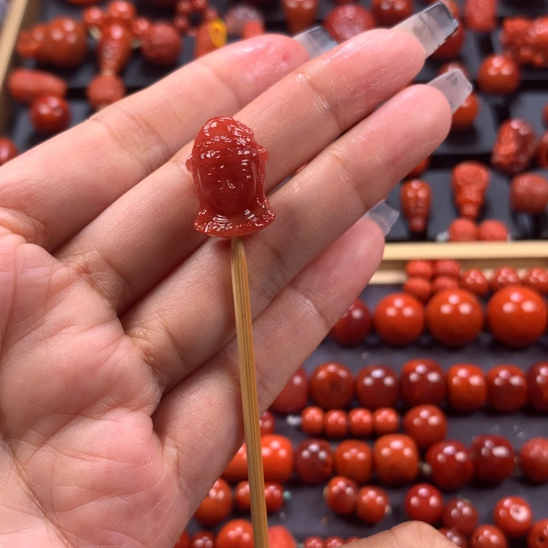 未镶嵌保山料观音头背云13mm➕南红玛瑙