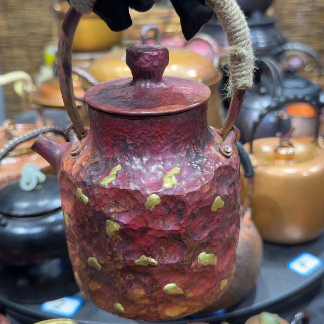 长***）鹿骨手串/手链紫铜手工制作约900毫升容量提梁壶