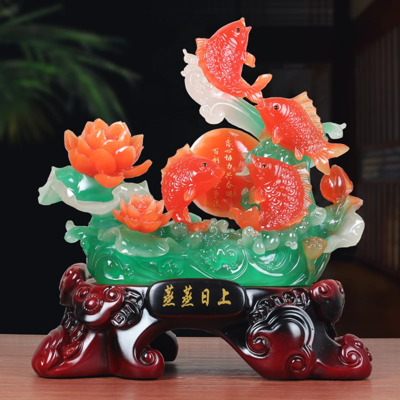 蒸蒸日上年年有余客厅酒柜玄关摆件家居装饰乔迁开业礼品