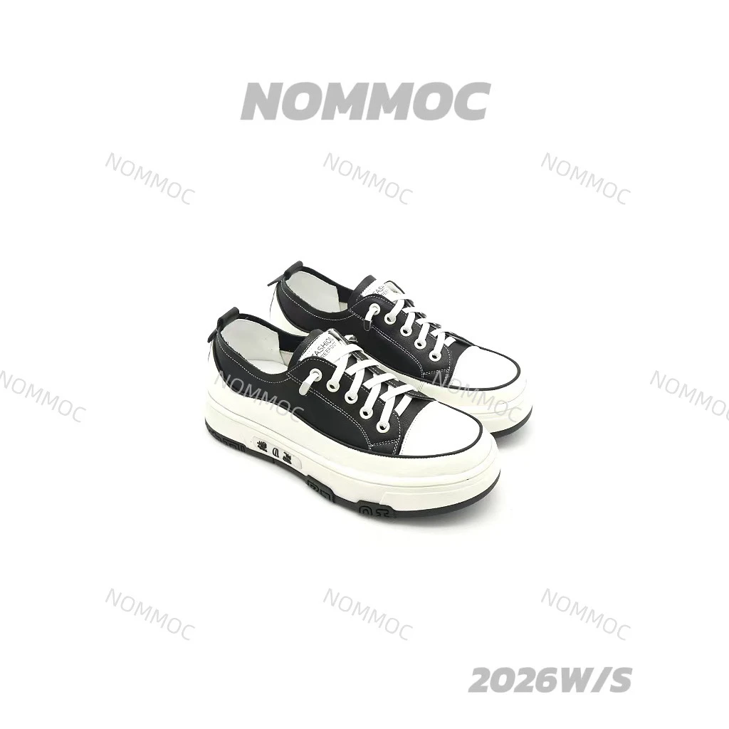 真皮厚底一脚蹬休闲百搭小白鞋 JY-1852