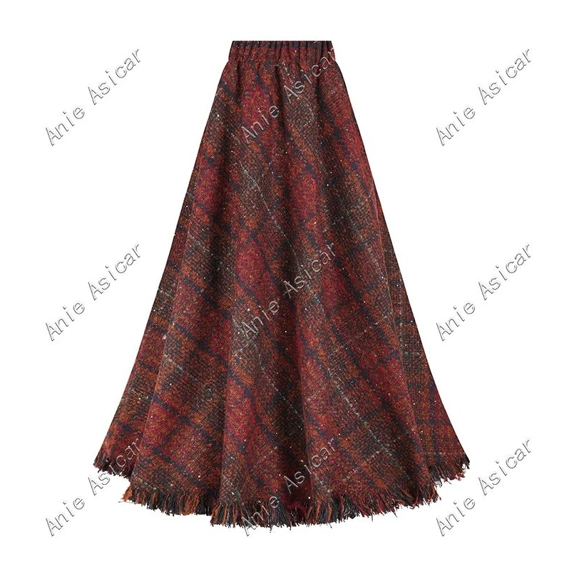 【甜甜南油】Q6098秋冬季新款时尚百搭气质显瘦小众半身裙A字大摆裙