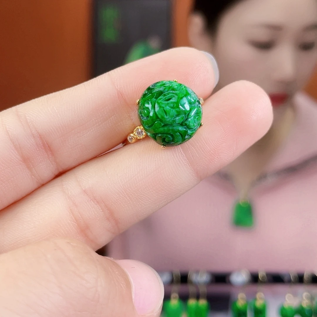翡翠银S925镶嵌耳饰