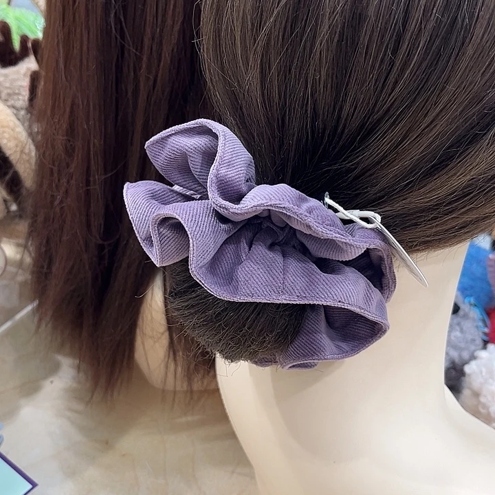 布艺铁合金紫色小蛮腰发圈