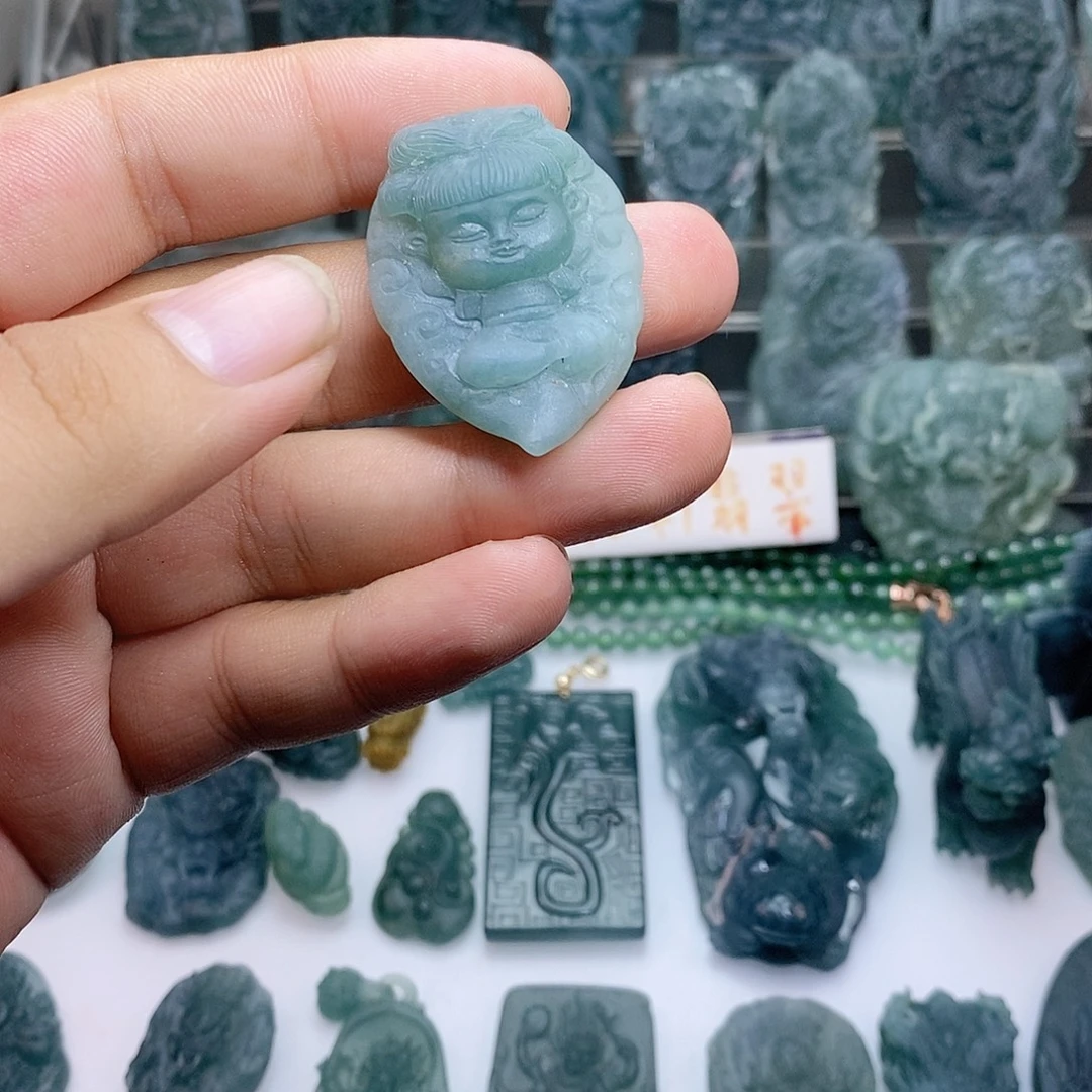 未镶嵌定制翡翠哪吒