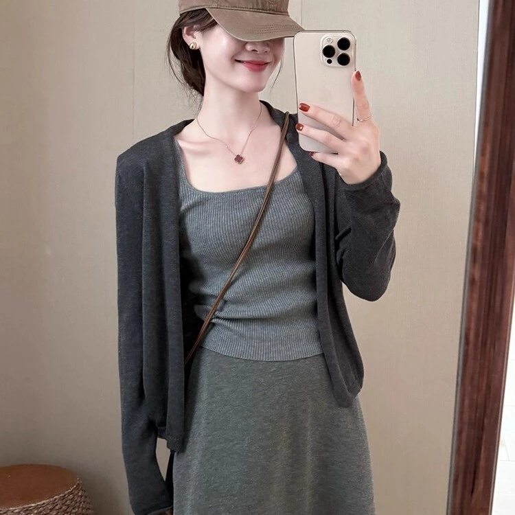 2025秋季新款清冷松弛感女装洋气针织开衫外套女早秋百搭披肩上衣