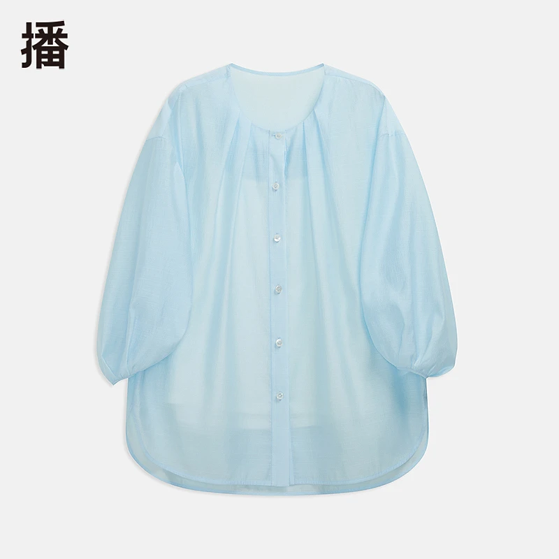 播夏季衬衫高级法式宽松莱赛尔衬衣DDR2CD5795