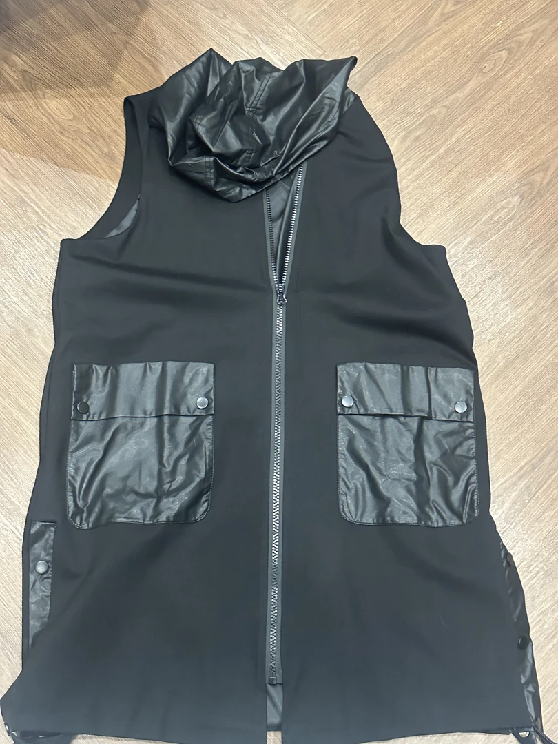 定制不支持7天无理由-长款连帽马甲棉麻9952