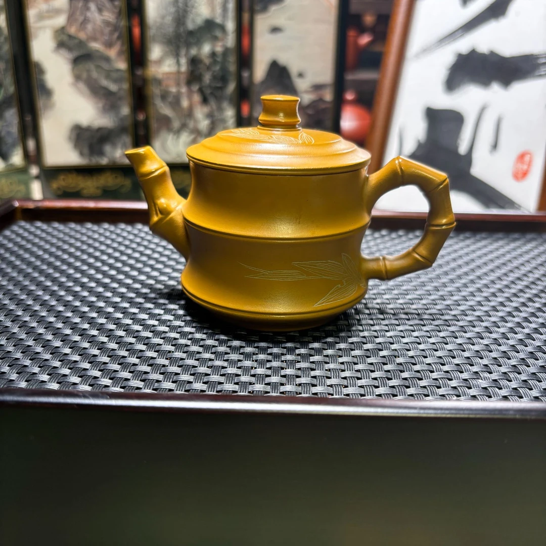 吴炫杰竹节100cc潮州手拉壶精工纯手纯手工手工茶壶全手工竹节壶