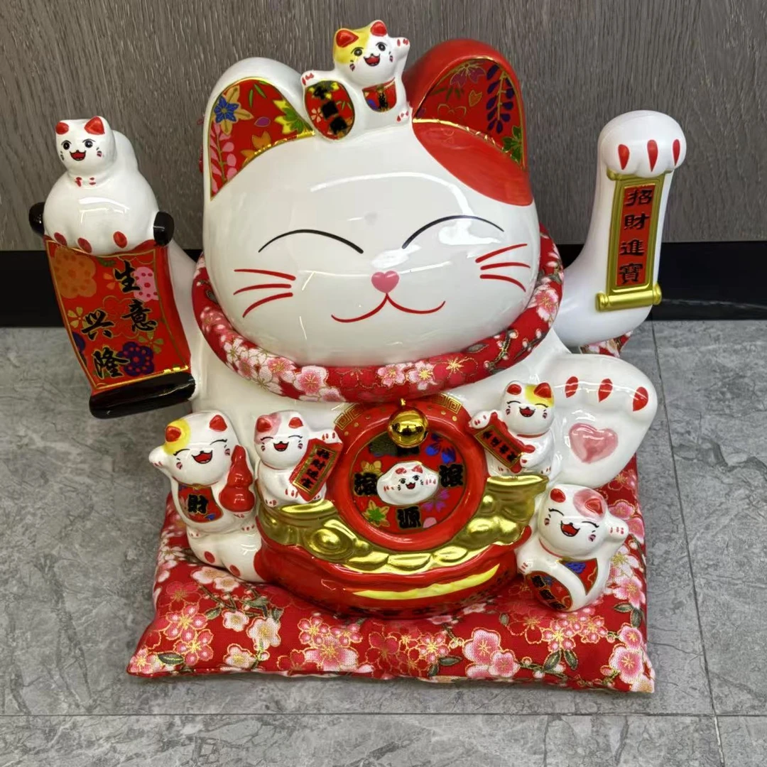 Y970招财猫摆件家居玄关摆件开业大吉摆件招财猫 随机