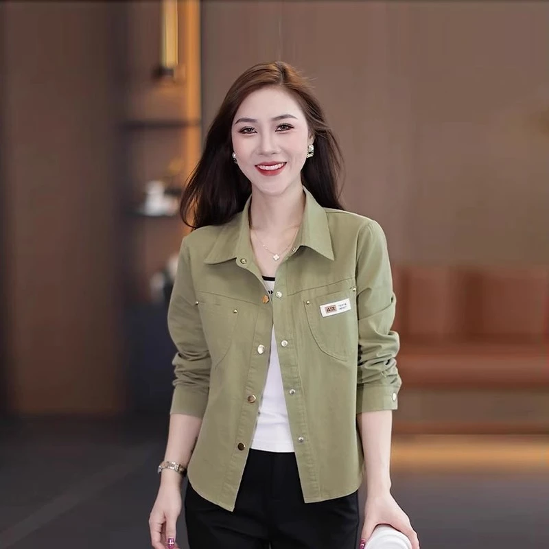 时尚休闲短款外套女洋气衣服女洋气减龄小个子百搭夹克衬衫上衣