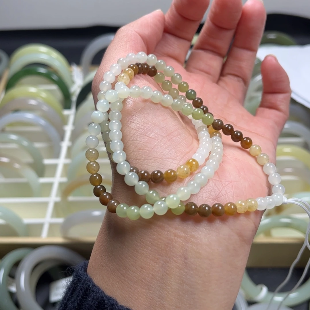 和田玉未镶嵌珠宝半成品长链