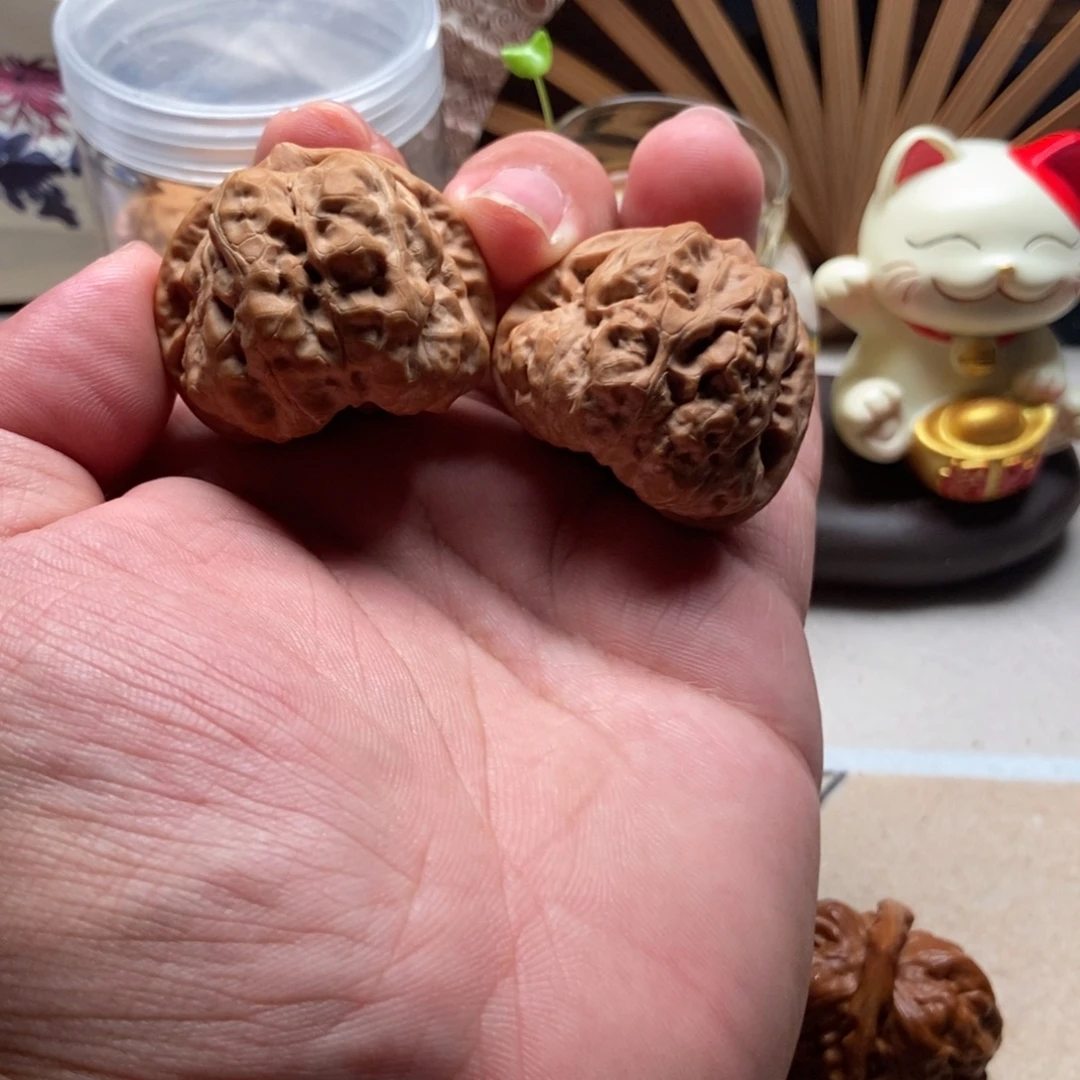 文玩核桃吊坠40矮壮桃心蛙蛙