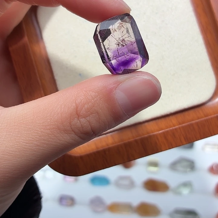 未镶嵌水晶珠宝半成品紫超七随型
