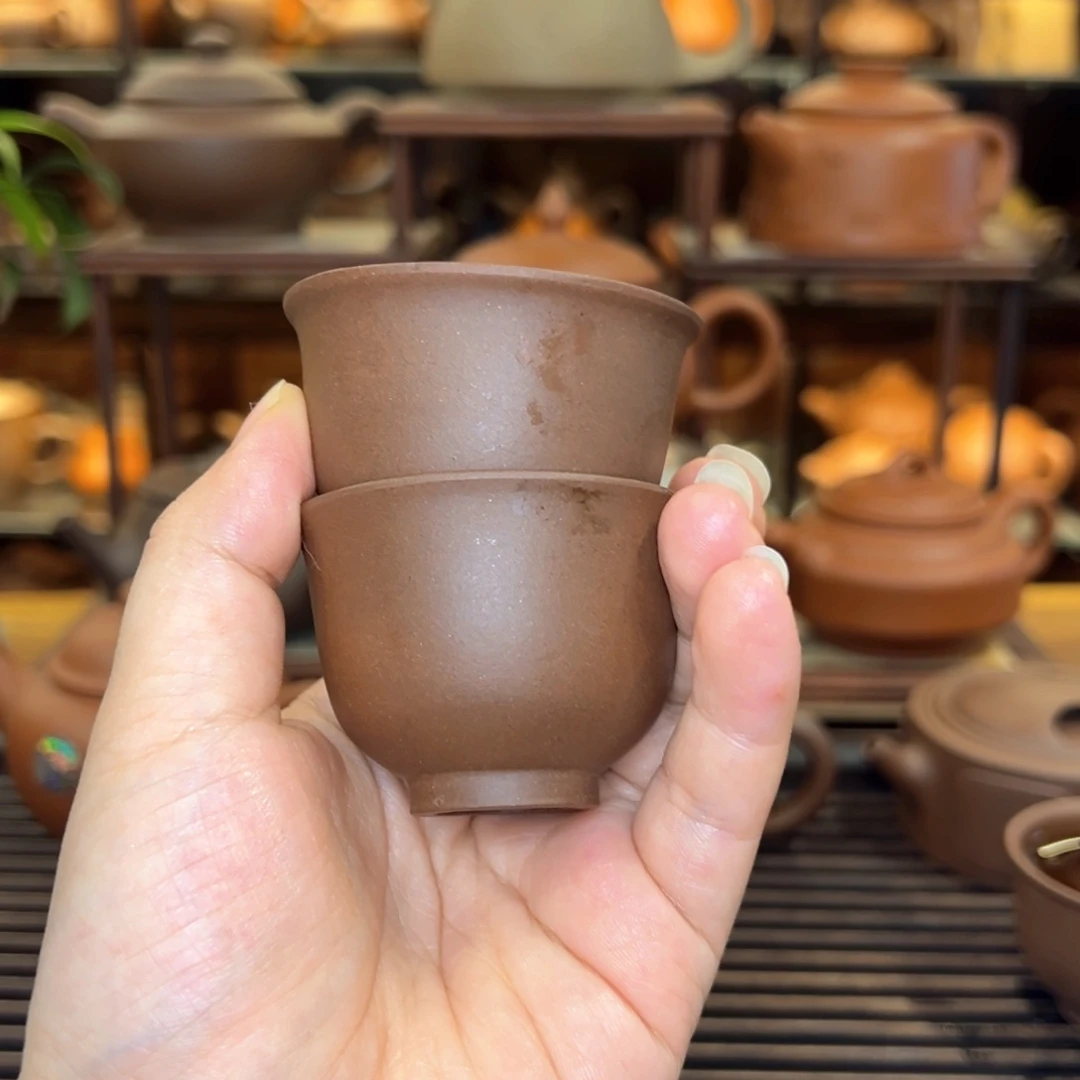 【闪购商品】茶壶紫砂一厂 拼紫泥嘉华杯 40cc两只