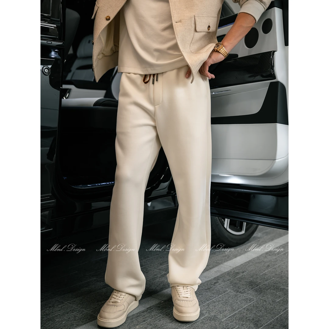 MBNL-F「杰尼.Duo-Tone」秦磊男装黑金属吊钟休闲裤LL-SKZ2074