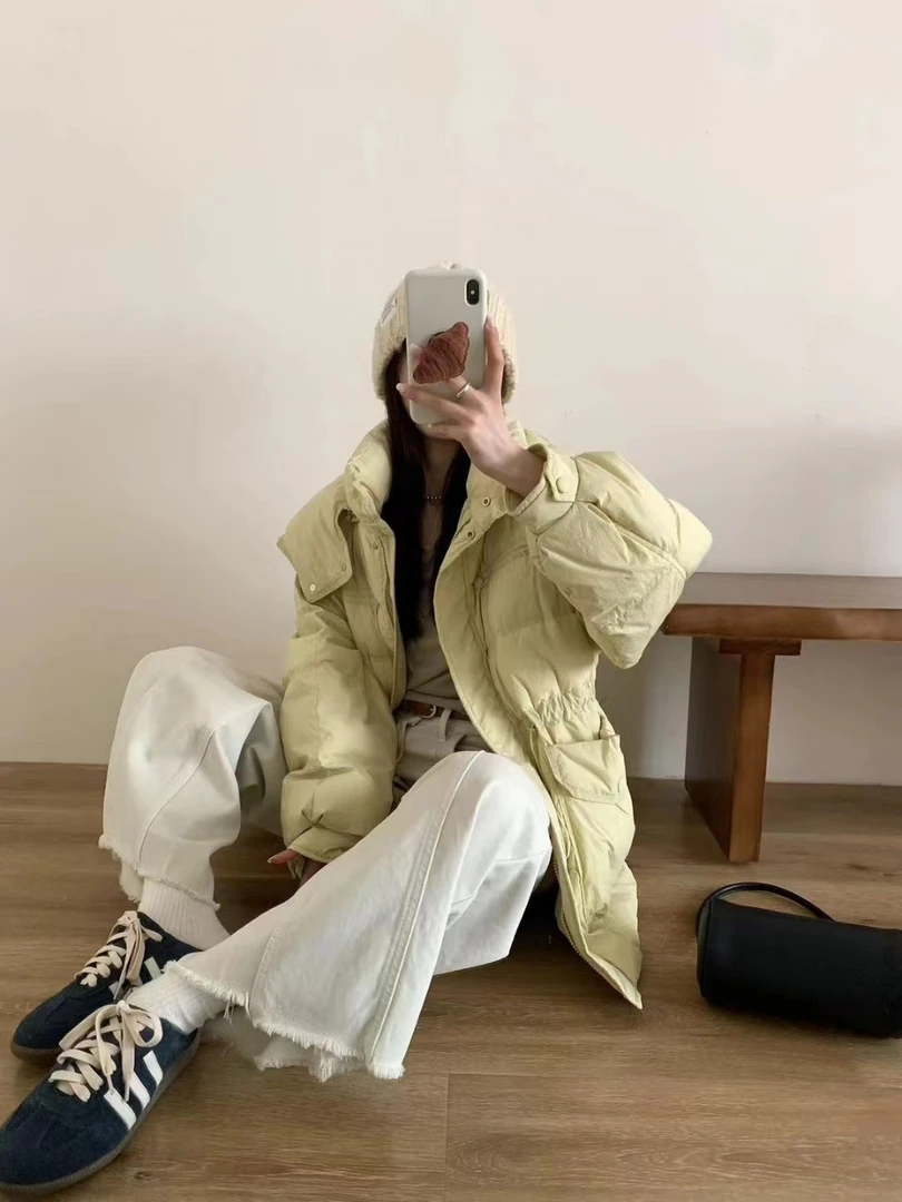 加厚羽绒服女款保暖时尚休闲连帽