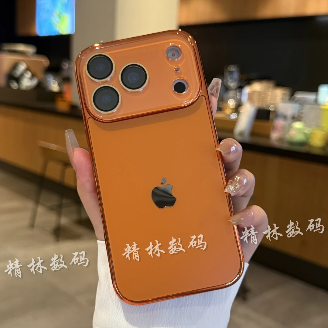 高级感苹果电镀手机壳适用苹果17/16/15/14/13/12/11防尘网镜头膜