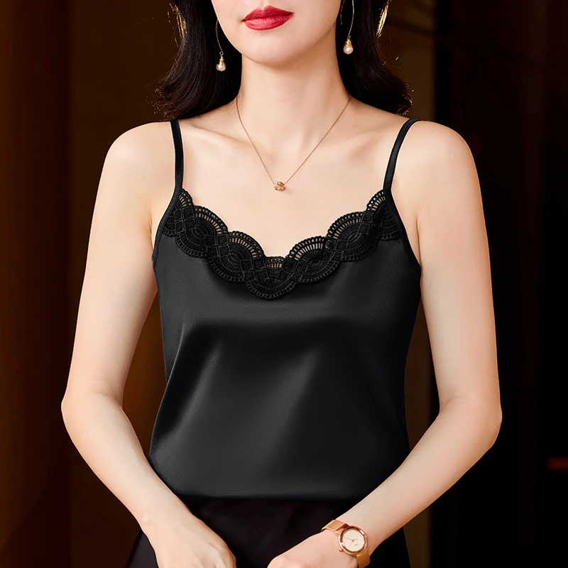缎面背心吊带女士春装2025新款夏季西装西服外穿大码内搭上衣小衫