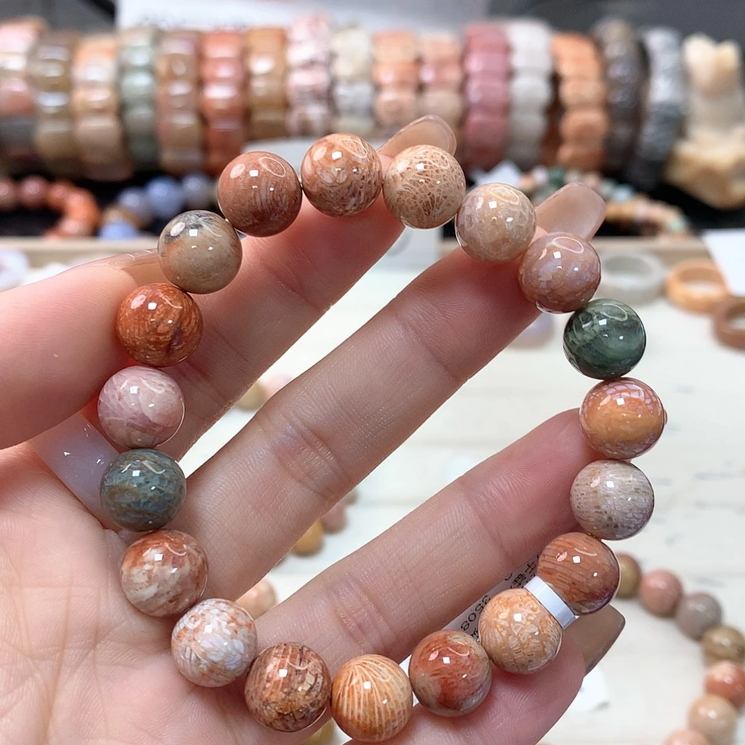 硅化珊瑚（珊瑚玉）手链未镶嵌莫*1000