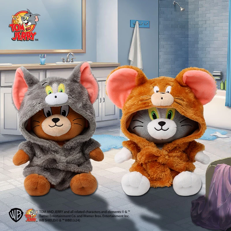 猫和老鼠正版汤姆杰瑞CP系列浴袍装扮公仔玩偶生日礼物