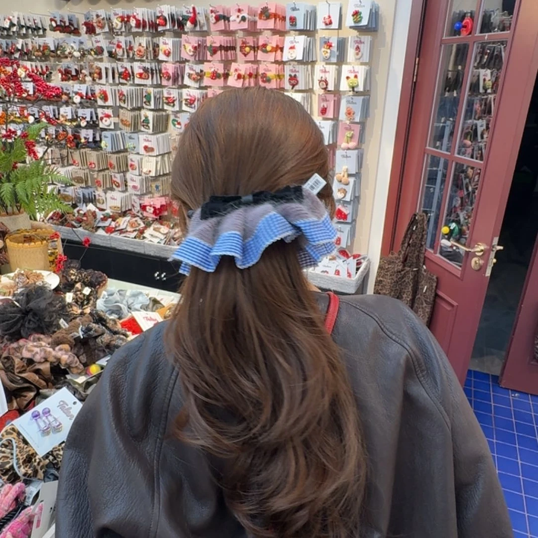 蕊****紫色蓝格子香蕉夹