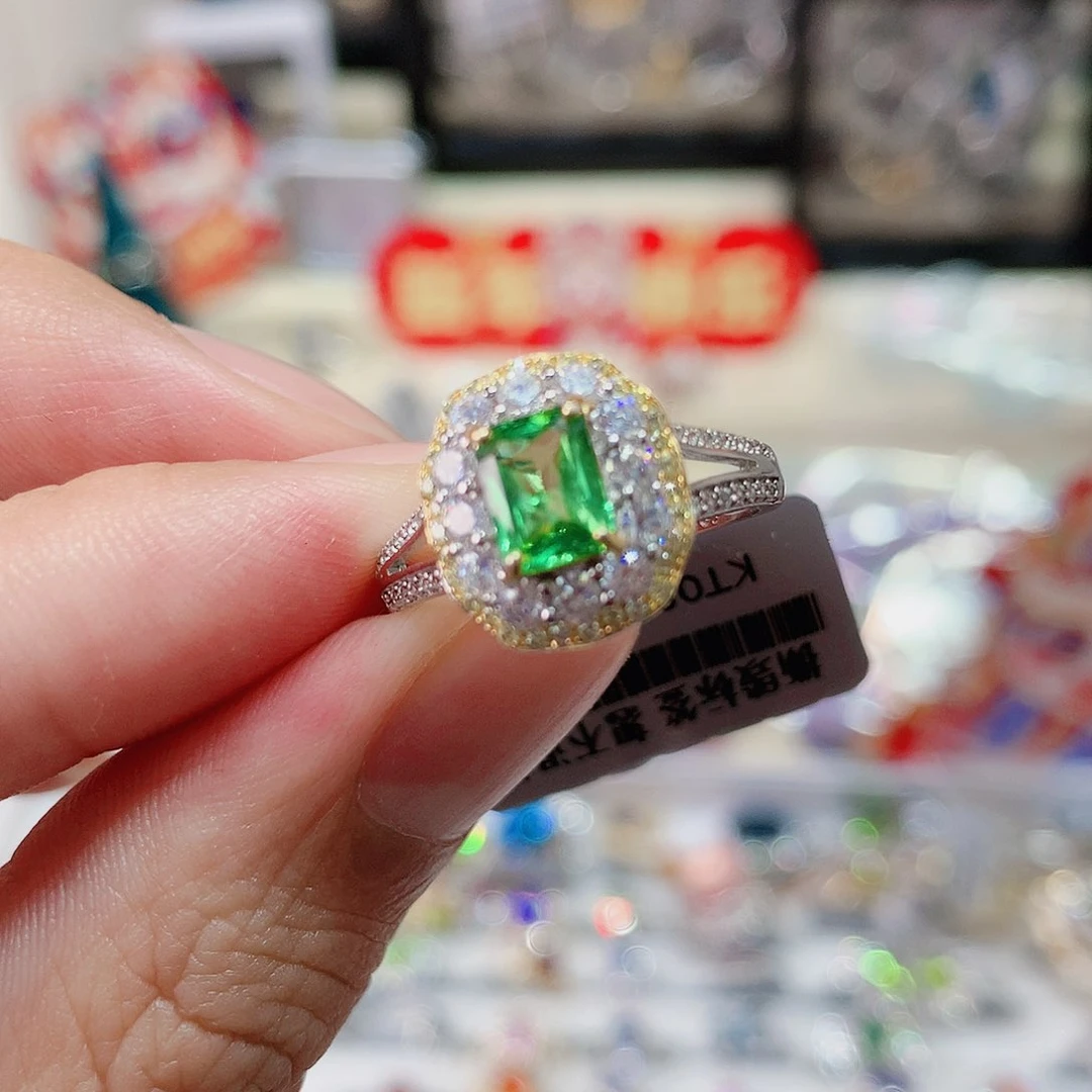 石榴石（沙弗莱）戒指银S925镶嵌