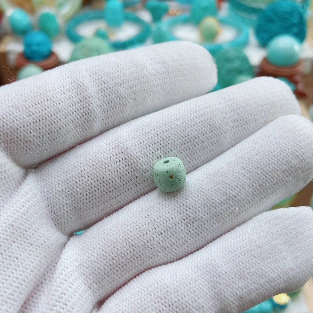 绿松石未镶嵌菜籽老型7.6mm
