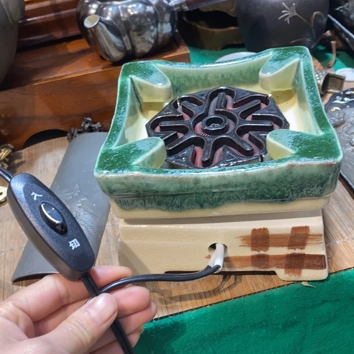 蜜安罐瓷香炉锡茶则