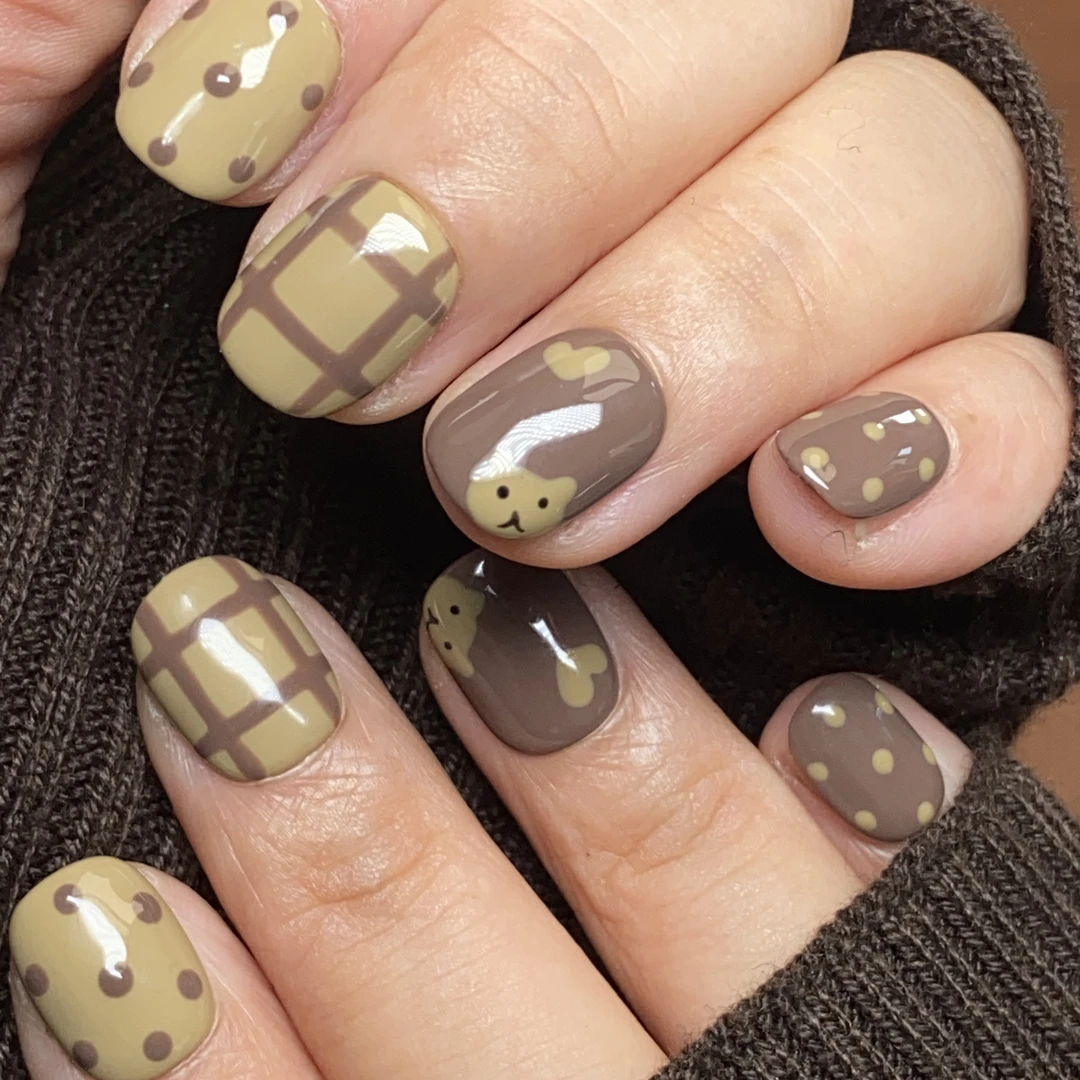 纯手工穿戴甲10片气质可爱小清新时尚纯手工甜美ins808简约马卡龙