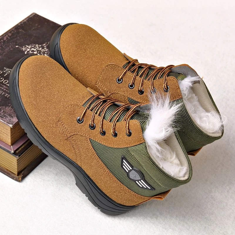 红蜻蜓金典雪地靴男冬季加厚皮毛一体羊毛靴加绒保暖棉鞋东北防寒