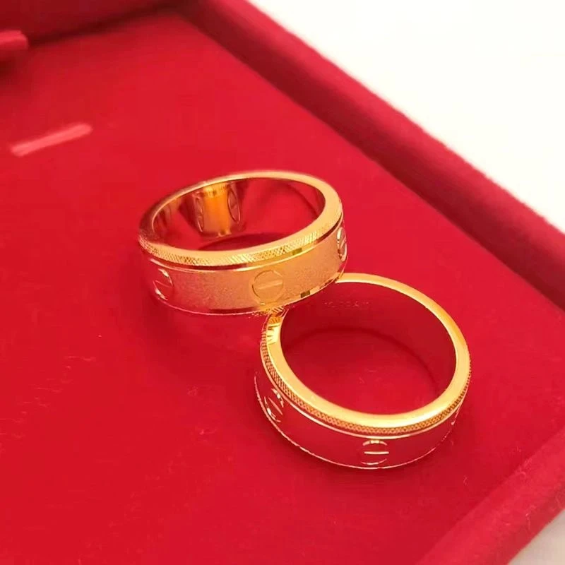 足银戒指 磨砂车花卡家戒指