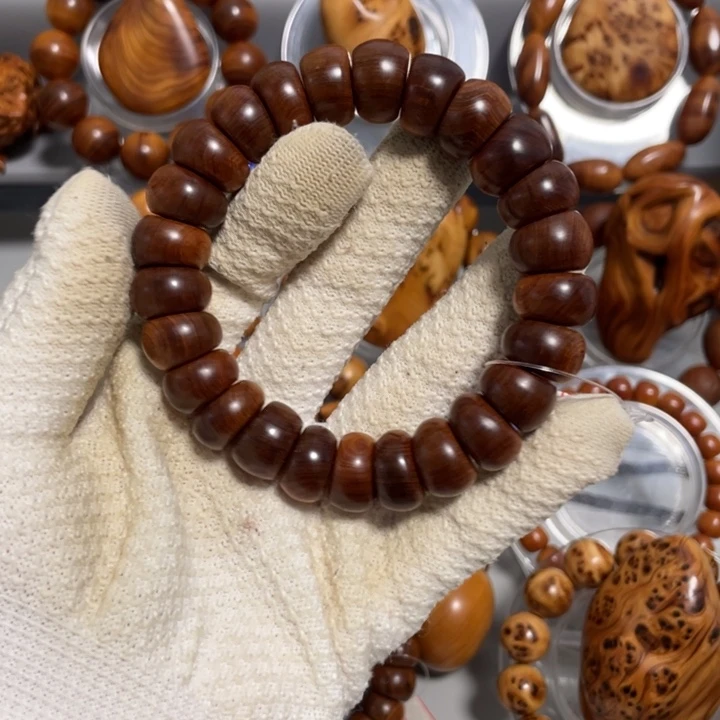 健***福柏木太行崖柏极品香料黑油.颗颗纯手工算盘珠