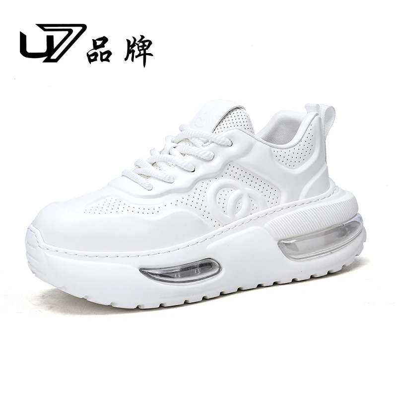 U7品牌男鞋 好鞋相伴 2025新款高级感时尚百搭真皮厚底休闲运动鞋