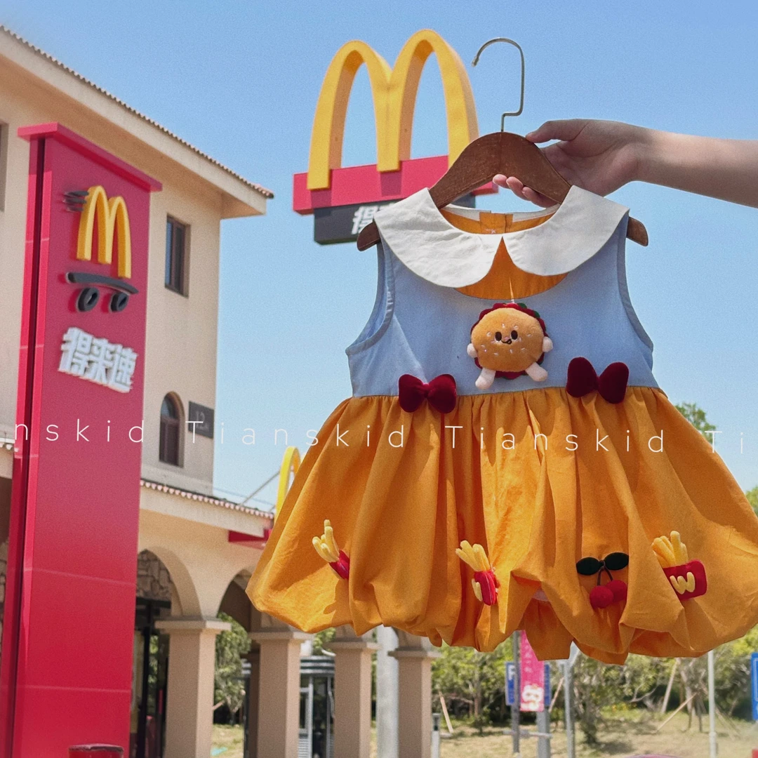 套头背心裙麦当当女宝宝夏季卡通动漫薄款花苞裙可爱婴幼儿外出裙