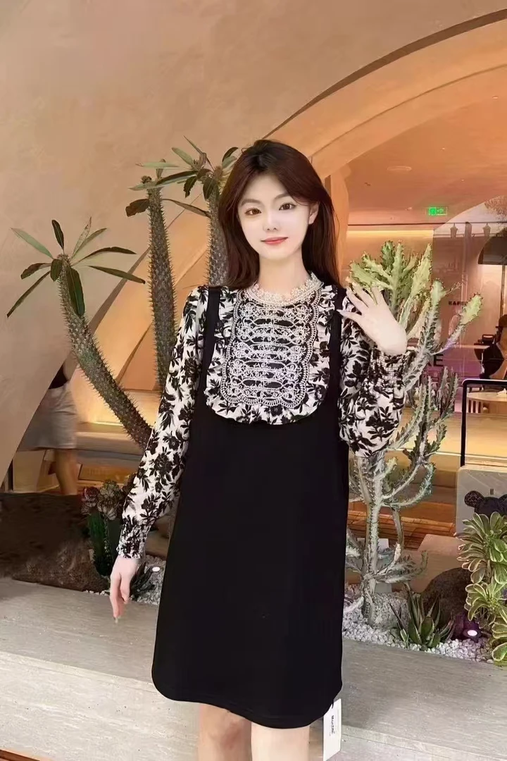 燕妮雅姿秋装新款时尚轻奢名媛气质减龄高腰显瘦连衣裙L711