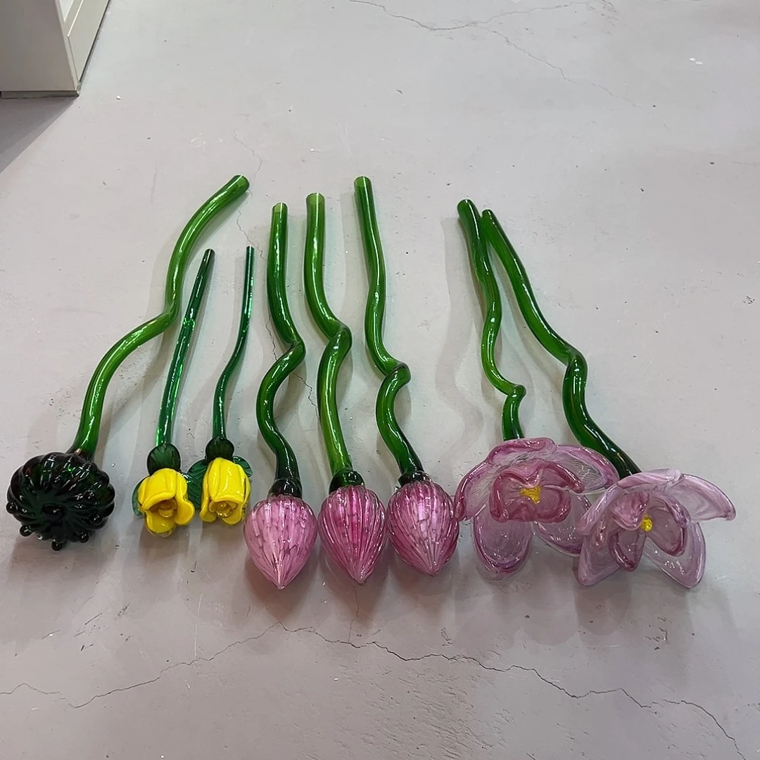 卡***普琉璃手工艺品微瑕9个花
