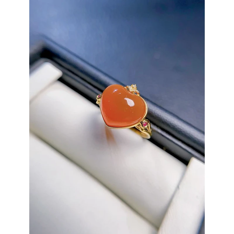 18K金南红戒指Z多样性发货