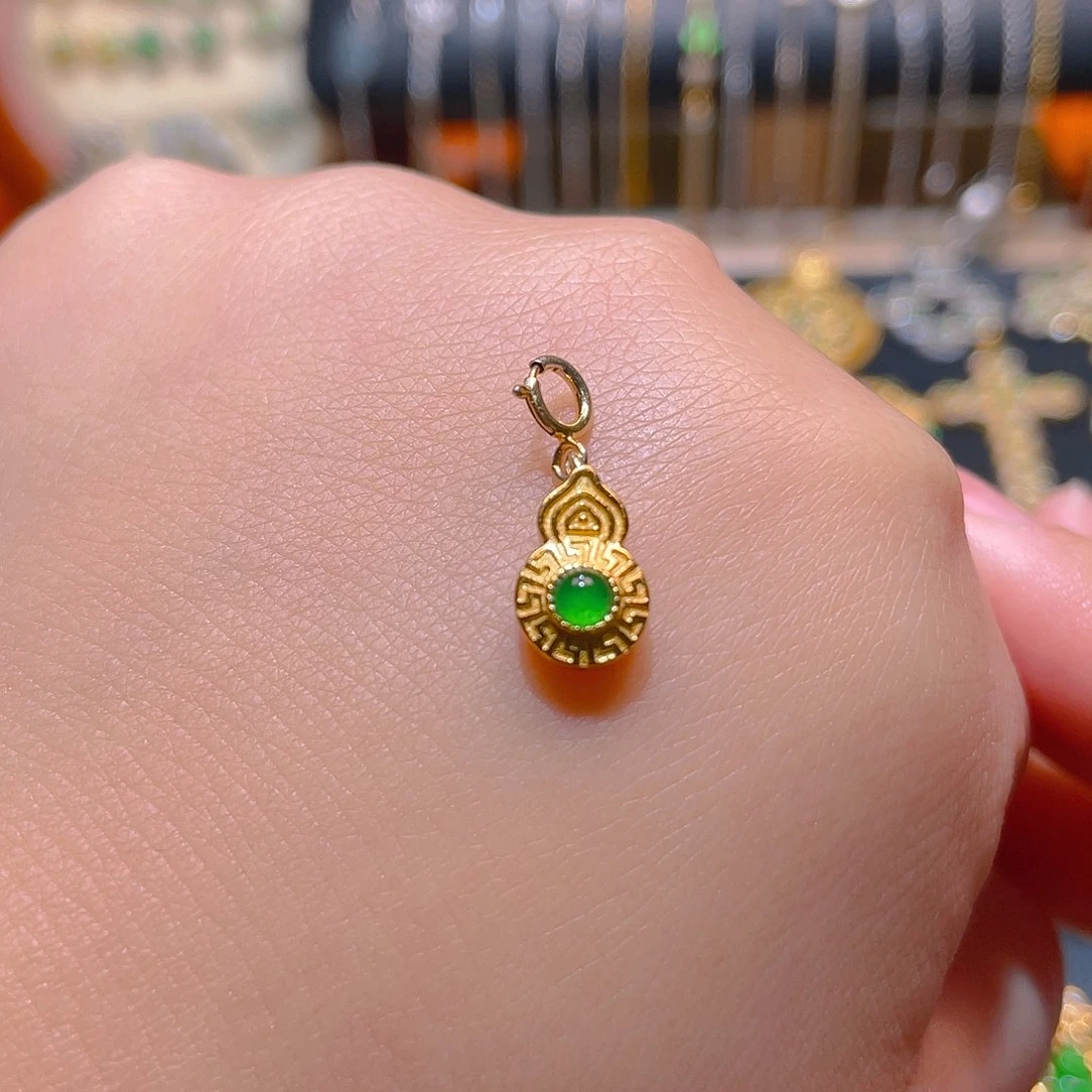 翡翠银S925镶嵌吊坠(不含链)