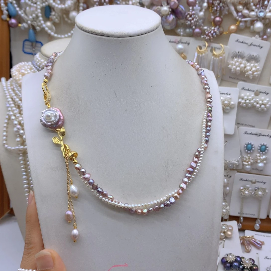 甜***]合金淡水珍珠项链耳饰