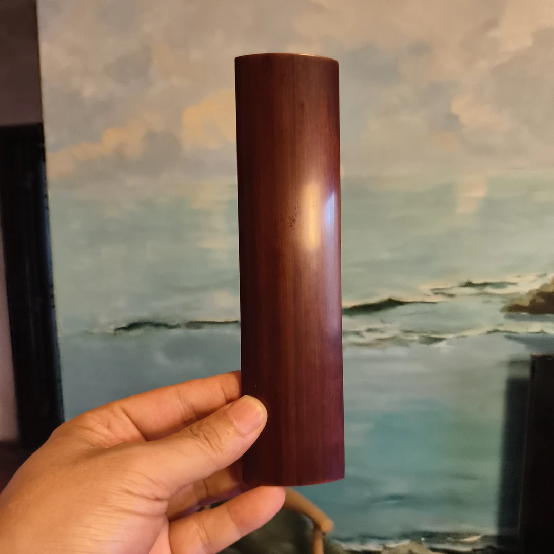 百年老煤竹全手工制作茶则茶铲二用18x4.5公分。上厚0.6下薄0.1