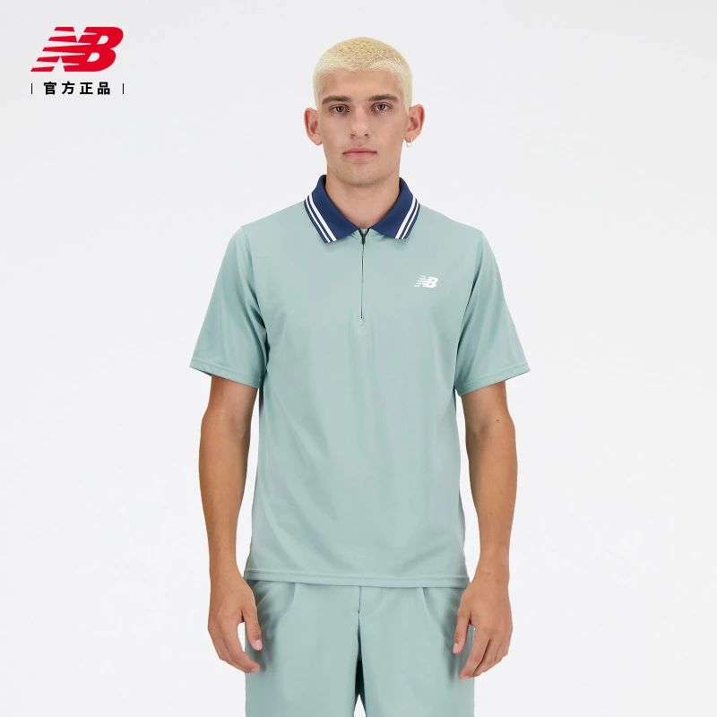 NEW BALANCE纽百伦网球服男款polo衫夏季透气翻领短袖T恤官方正品