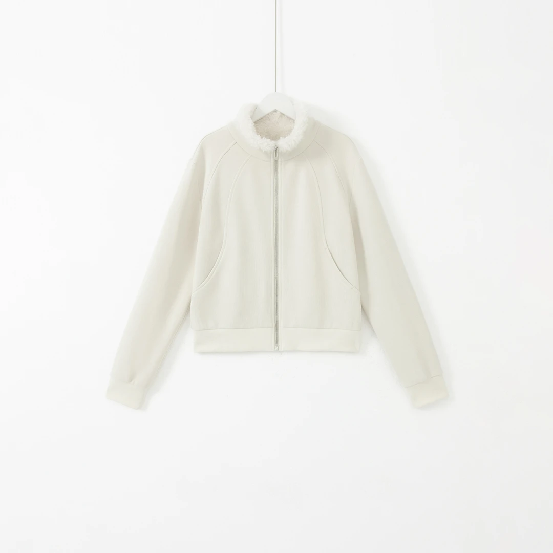 几里与麻 【棉花糖】设计款毛毛领显瘦外套 衣长54胸围109 2121148