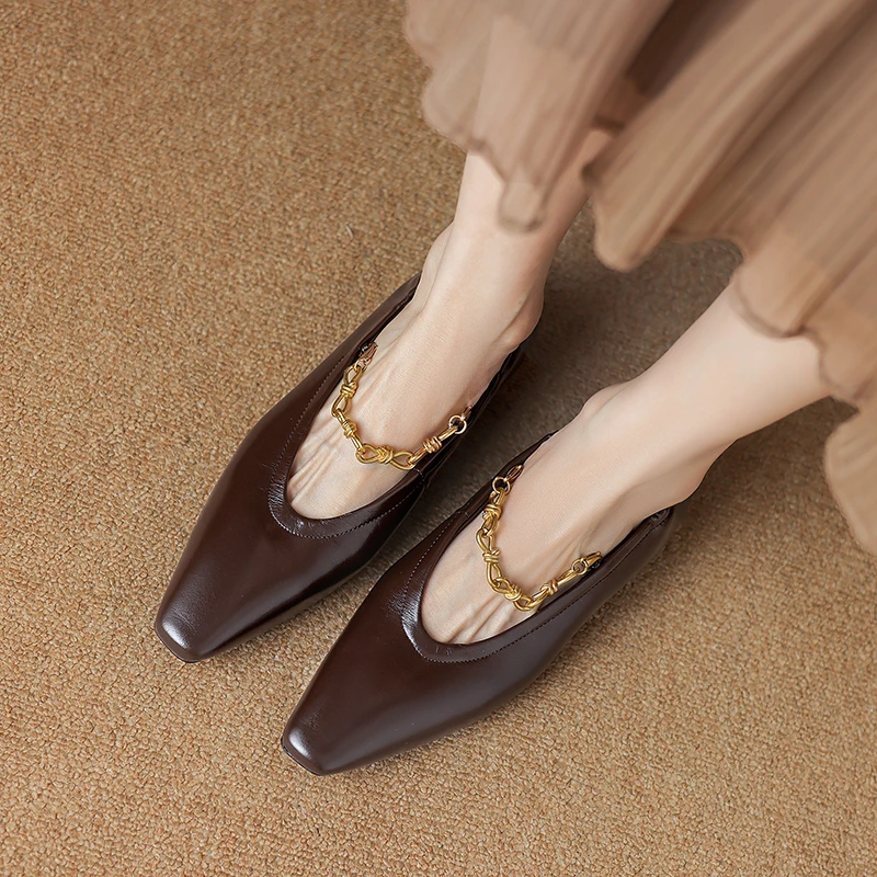 复古玛丽珍女鞋2025夏季新款羊皮方头平底小皮鞋百搭英伦单鞋