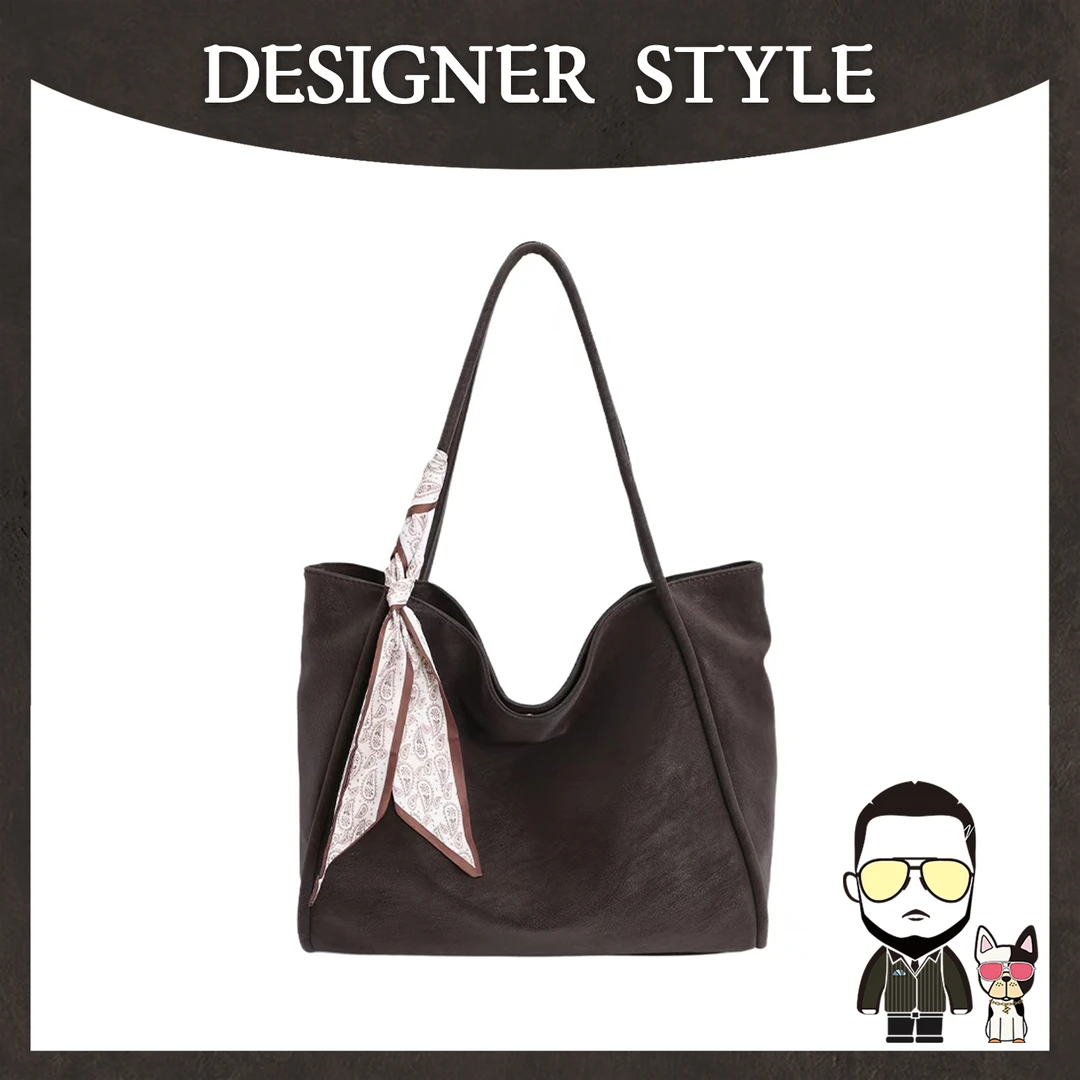 新款时尚单肩包大容量潮流百搭经典通勤托特包98343咖