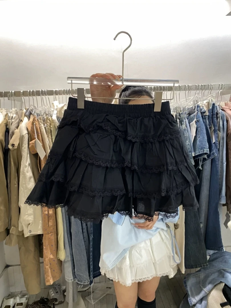 新款时尚减龄设计感花边半身裙