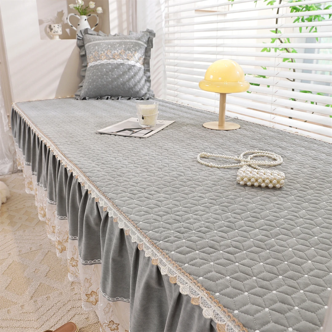 四季通用防滑飘窗垫窗台垫盖布带裙边定制卧室阳台榻榻米垫子床单