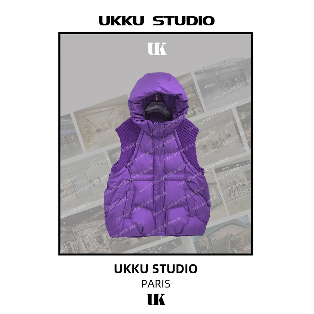 思思【UKKUSTUDIO】小众设计感保暖短款马夹外套冬季新棉服211480