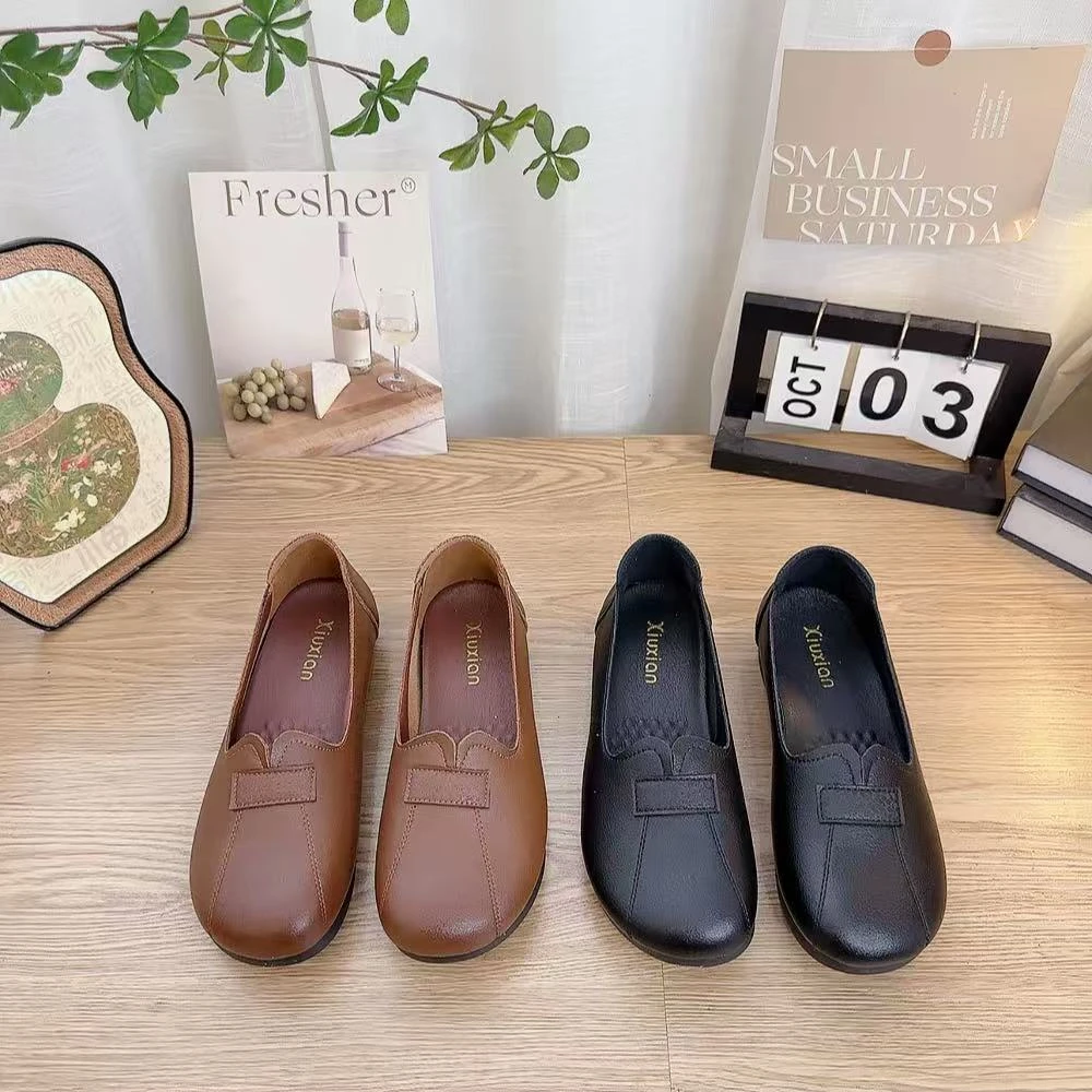 C2506纯色百搭软底妈妈单鞋仓